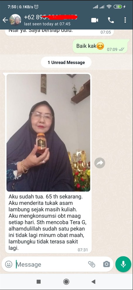 Testimoni WhatsApp pengguna Tera G