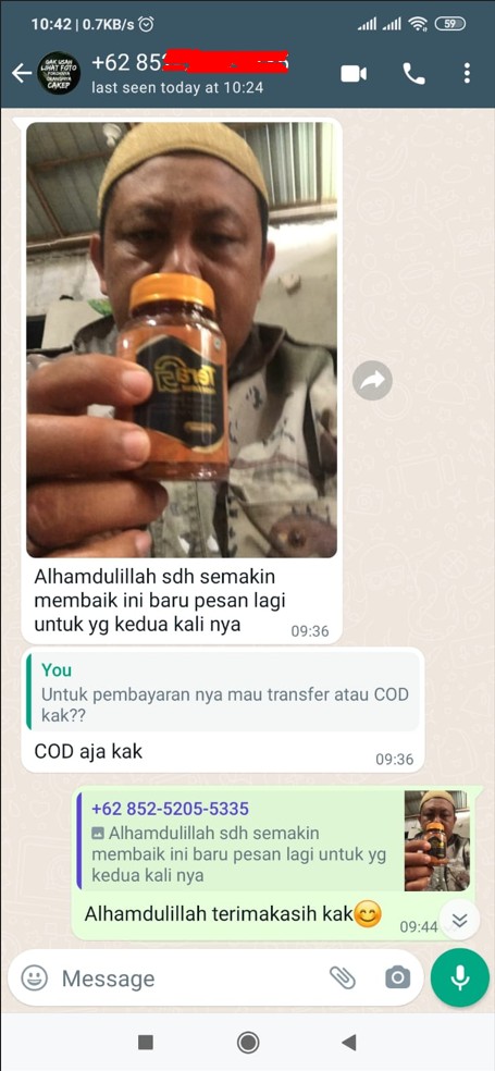 Testimoni WhatsApp pengguna Tera G